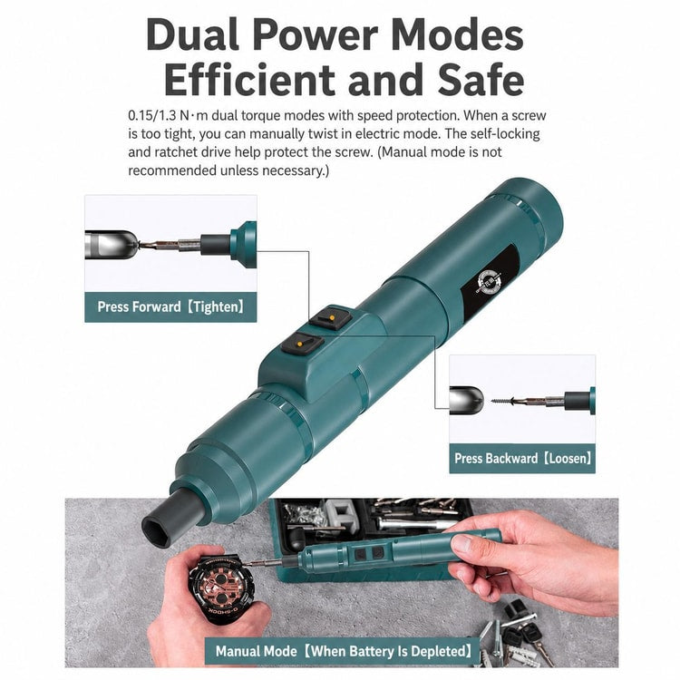 Dual-Torque Precision Electric Screwdriver for Electronics Repair