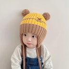 Cute Cartoon Animals Baby Hat, Winter Warm Knitted Beanies for Boys and Girls, Anti-Cold Toddler Kids Lacing Cap