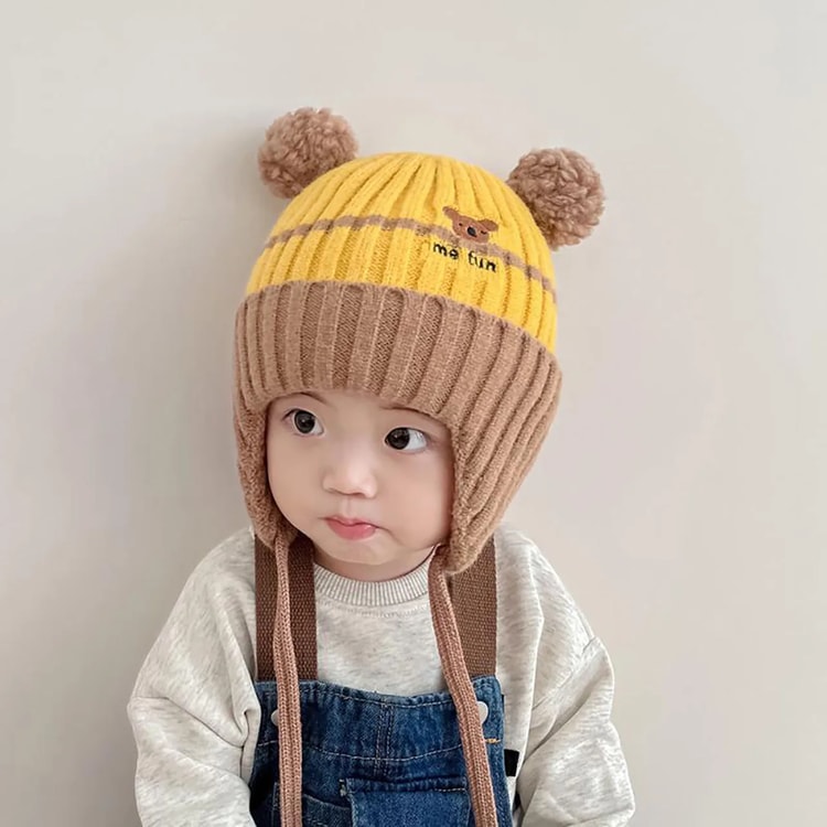 Cute Cartoon Animals Baby Hat, Winter Warm Knitted Beanies for Boys and Girls, Anti-Cold Toddler Kids Lacing Cap