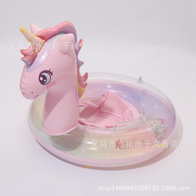 Rainbow Unicorn Baby Swim Float with Secure Seat for Toddlers and Kids Pool Fun