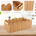 Handmade Woven Storage Basket Desktop Organizer for Snacks Cosmetics and Home Essentials