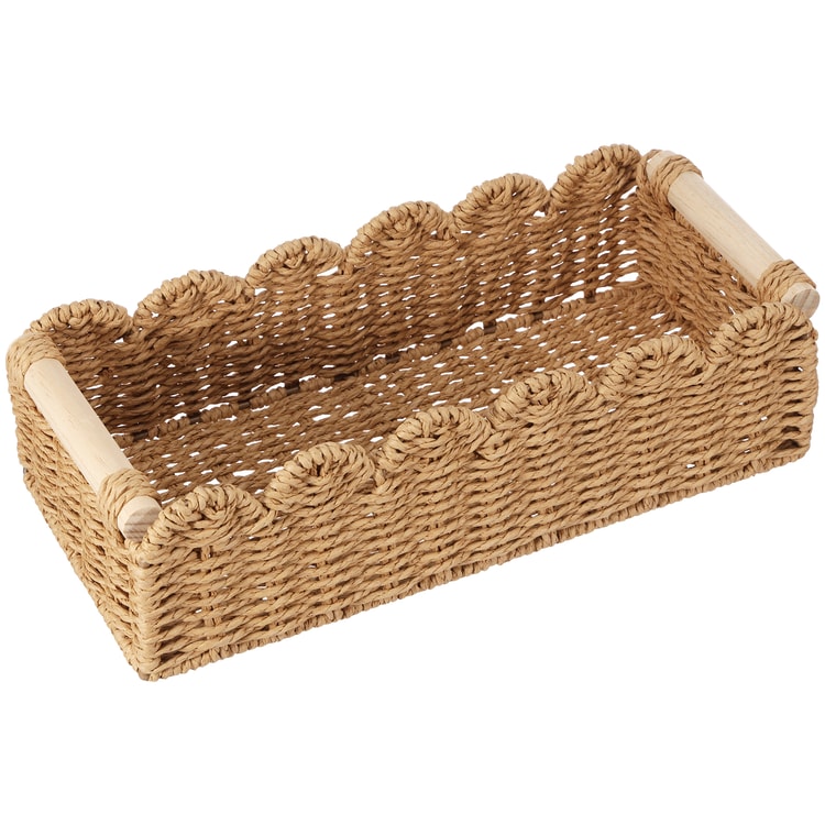 Handmade Woven Storage Basket Desktop Organizer for Snacks Cosmetics and Home Essentials