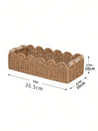 Handmade Woven Storage Basket Desktop Organizer for Snacks Cosmetics and Home Essentials