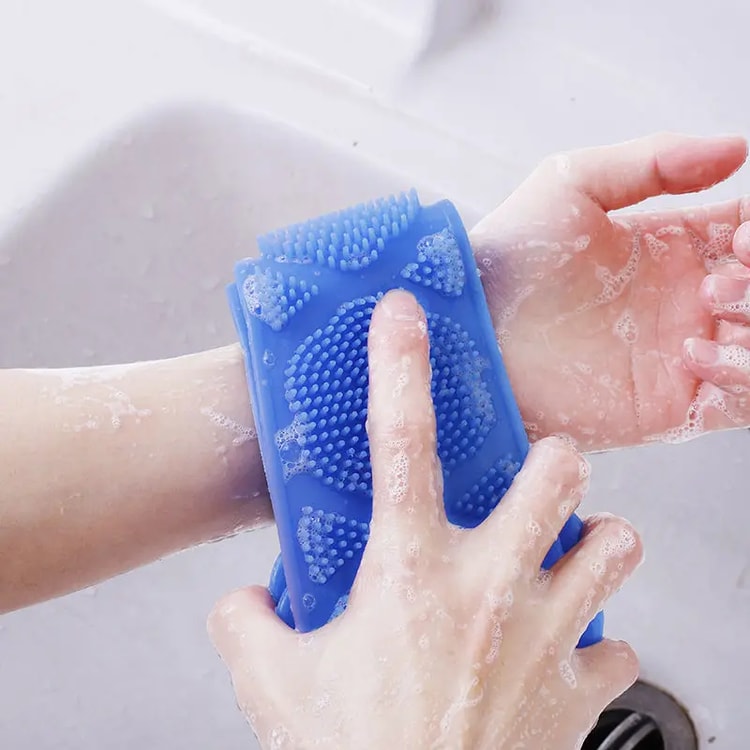 Comfortable Grip Body Scrubber Tool for Home Shower, Deep Back Exfoliation Cleansing