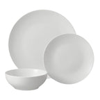 12-Piece White Stoneware Dinnerware Set – Elegant Plates & Bowls, Microwave & Dishwasher Safe Tableware for 4