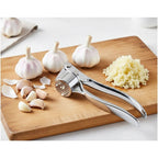7.1in Stainless Steel Garlic Press – Heavy Duty Ginger Crusher with Easy Squeeze Design